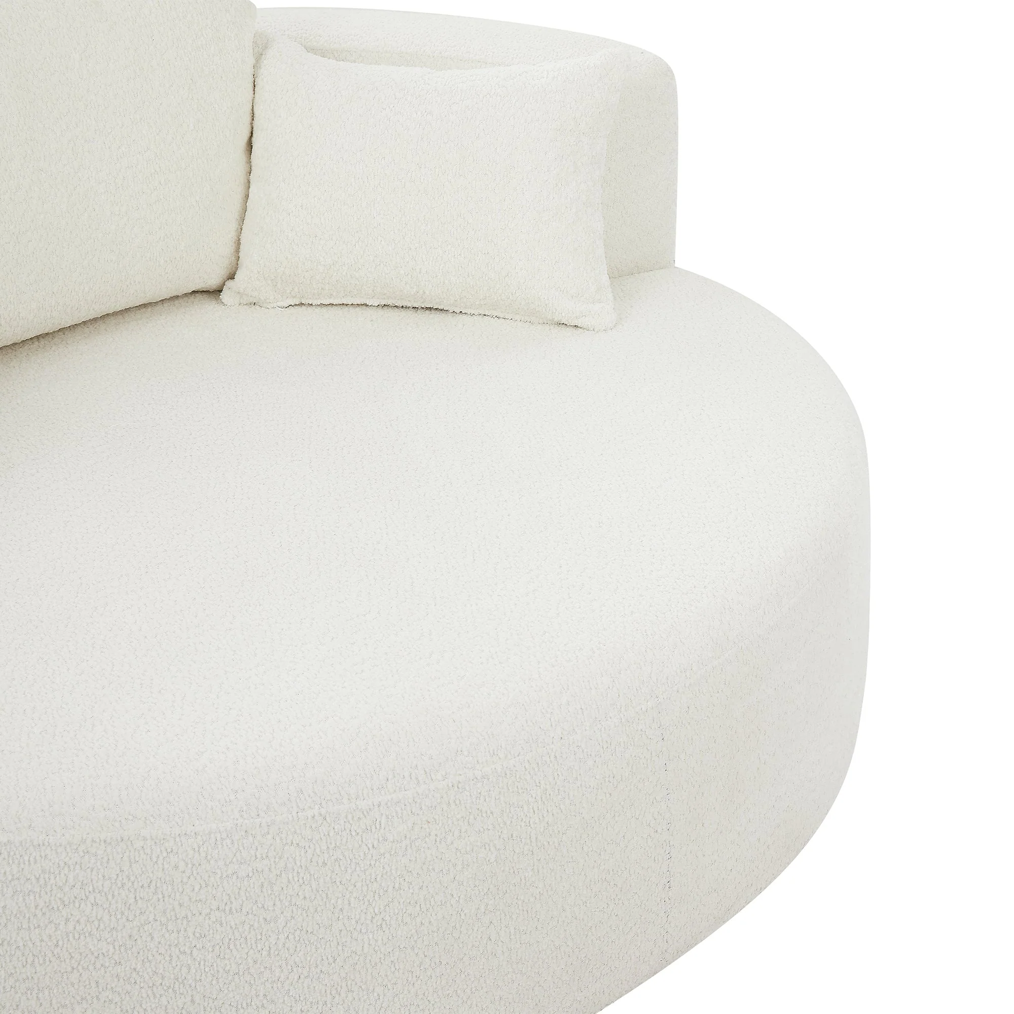 Walker Edison | 360¡ã Swivel Accent Round Sofa Chair with Pillows