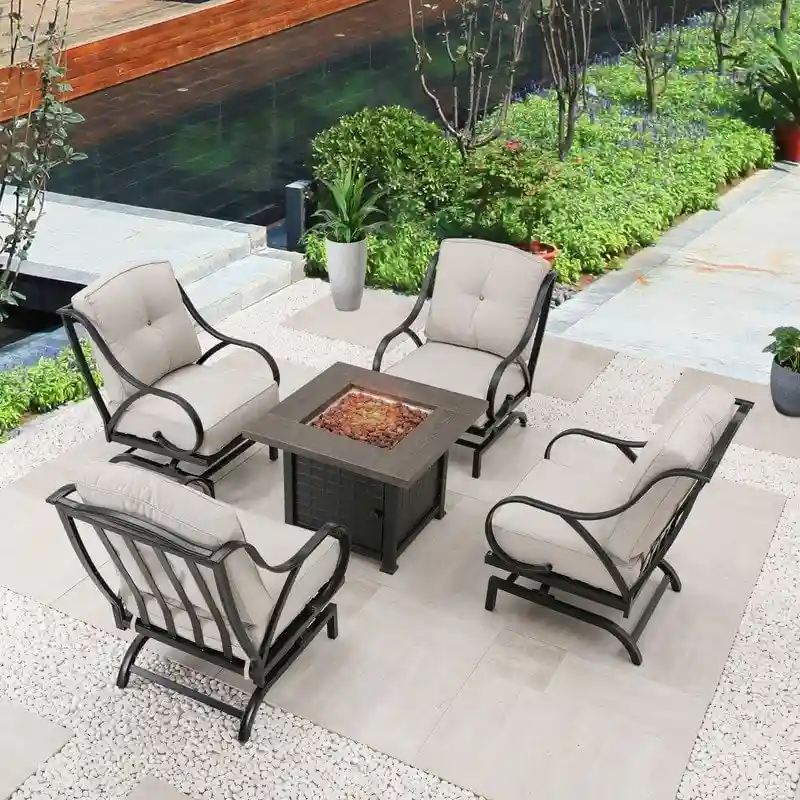 Patio Festival 5-Piece Outdoor Firepit Conversation Set