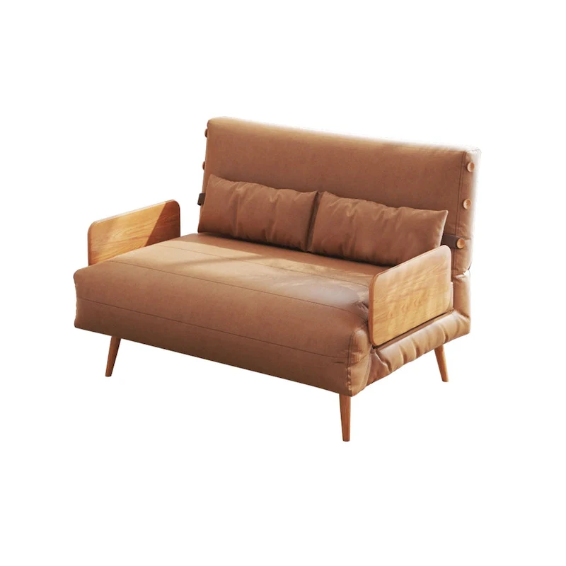 43.3 Upholstered Loveseat Sofa Bed, Beige