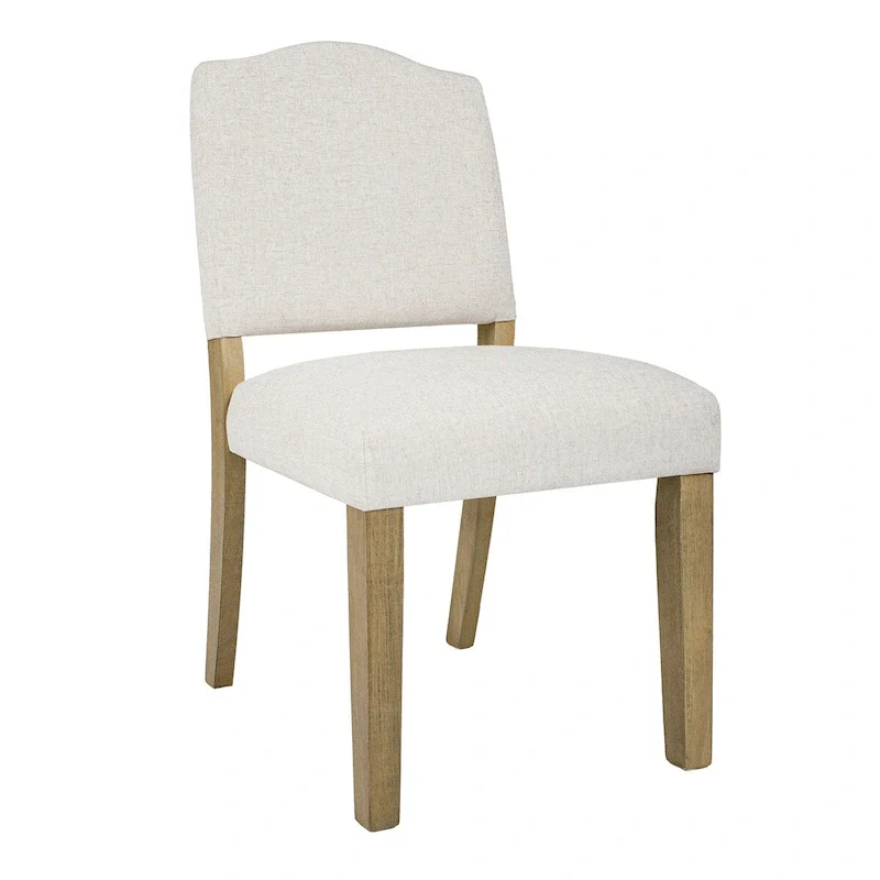 Open Back Upholstered Dining Chair - Cream Textured Woven (Single Pack)