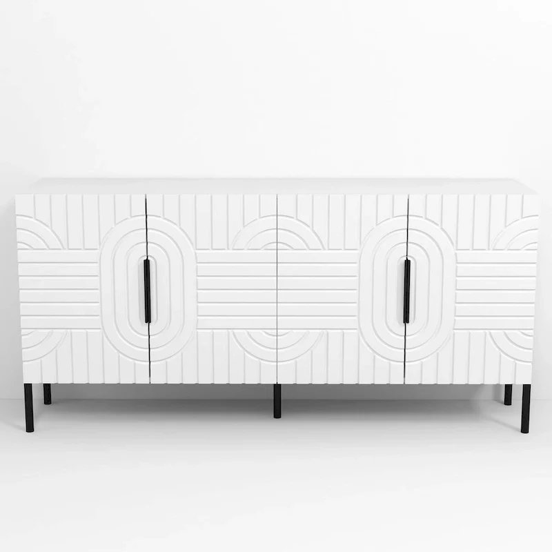 Chic Elegance 63 White European-Style Accent Buffet Sideboard Cabinet - 63 in Width