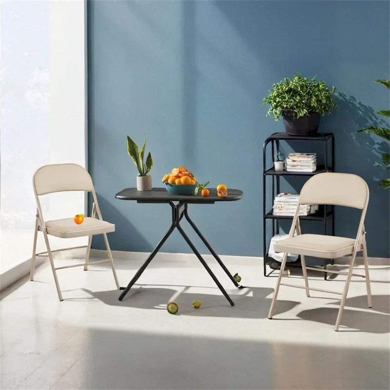 Folding Chair,Leather Padded Folding Chair,Sturdy Metal Chairs,2 PCS