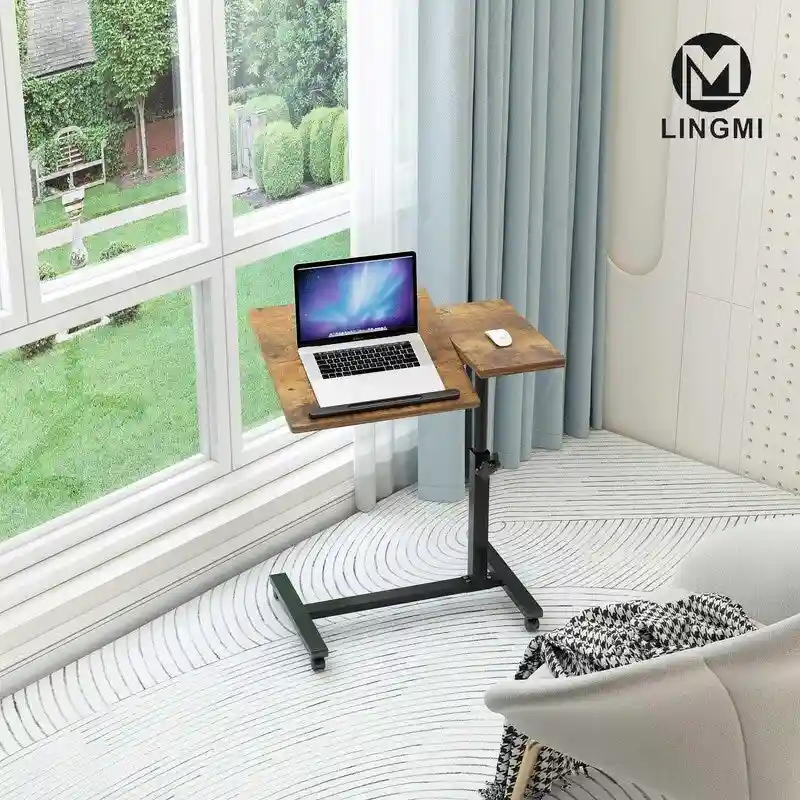 Wheels Height Adjustable Tray Table - 23.6D x 15.9W x 35H