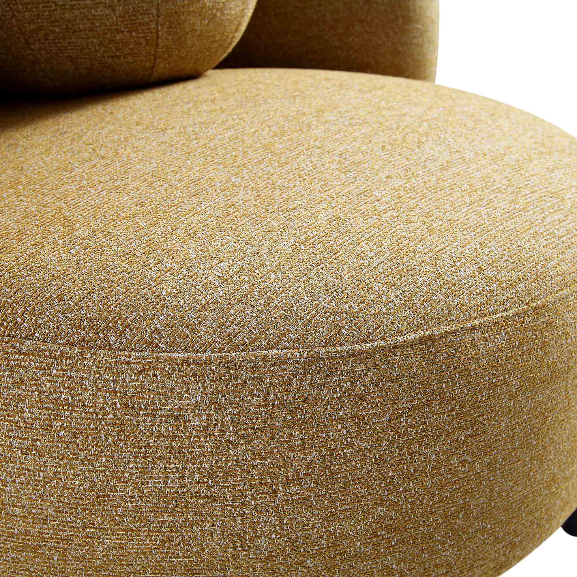Armchair with Ball Cushion, Marigold Textured Fabric