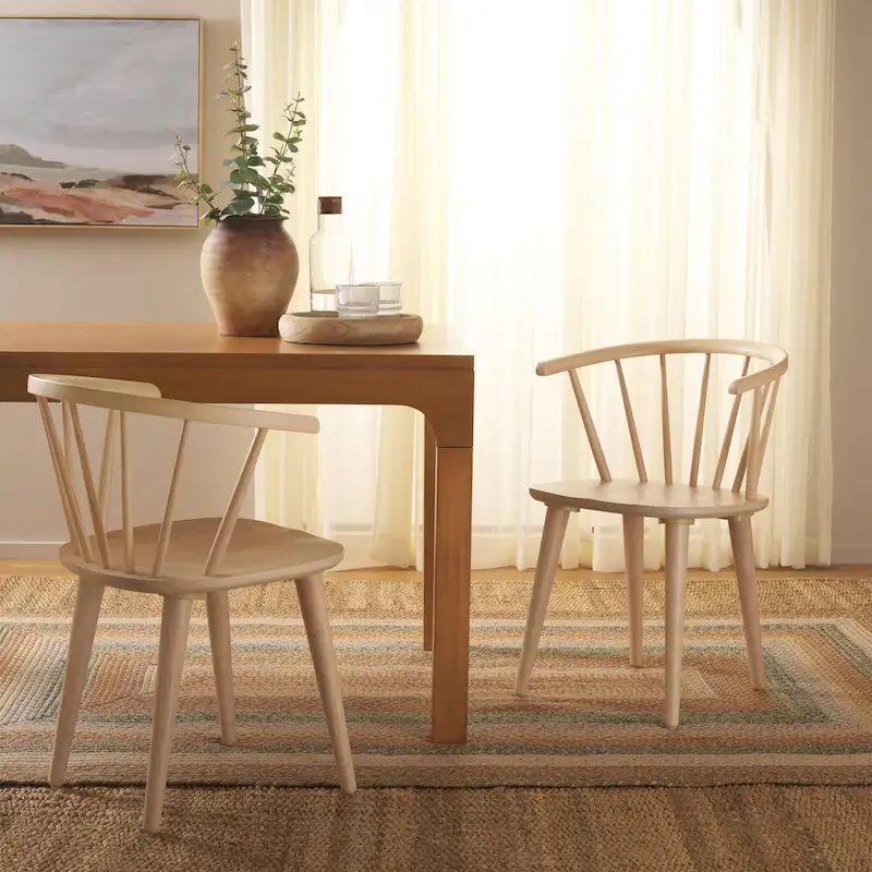 SAFAVIEH Home Blanchard 18-inch Curved Spindle Side Chair [SET of 2] - 21W x 21D x 30H