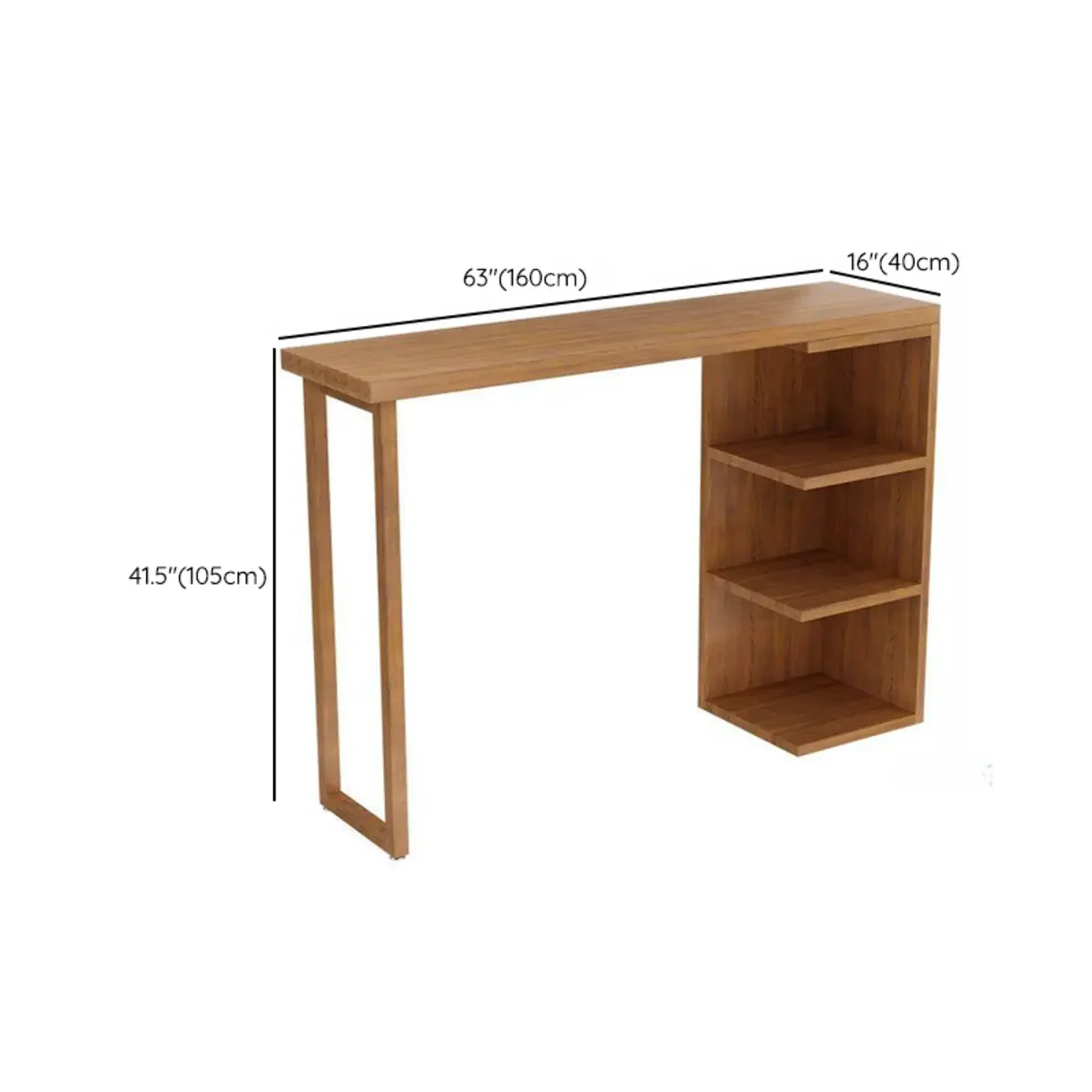 Modern Wooden Bar Height Table with Side Cabinet