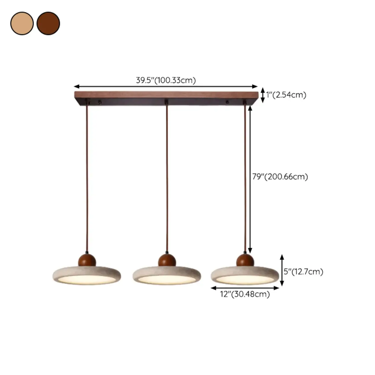 Modern Beige Stone Adjustable Pendant Light