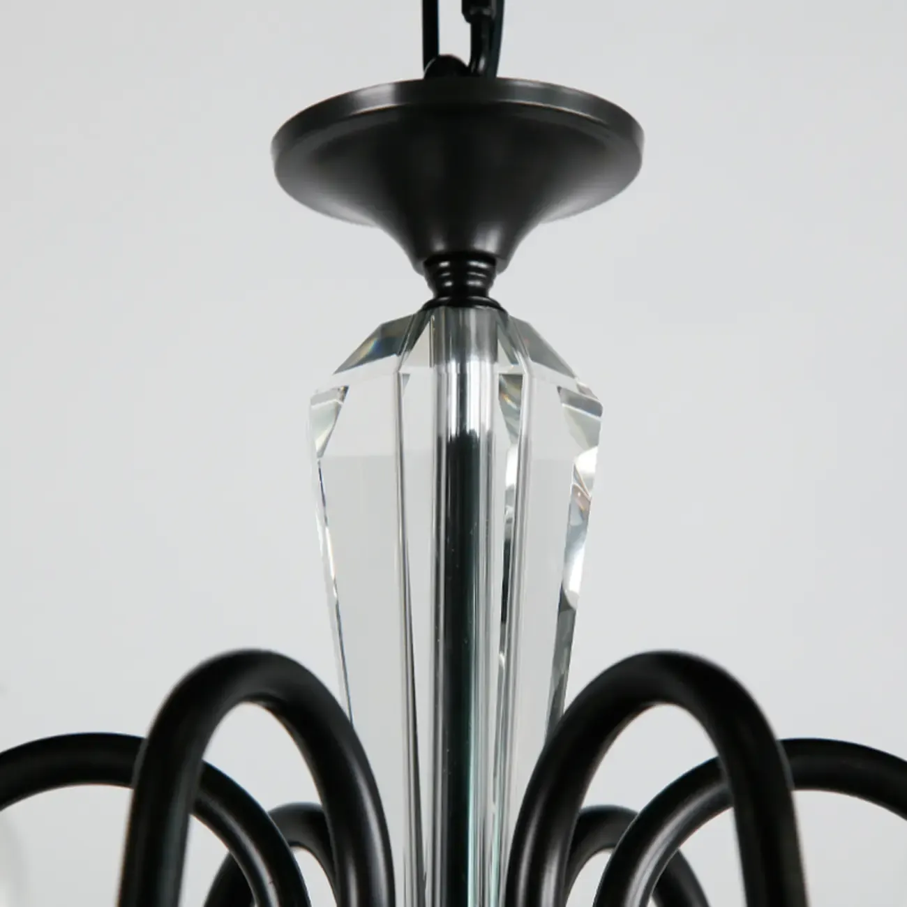 Industrial Black Glass Candelabra Chandelier in 3-10 Lights