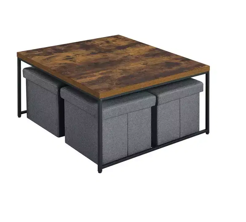 Fun little toys brand Caterina 35W Weathered Oak Wood Grain 5 Piece Coffee Table Set