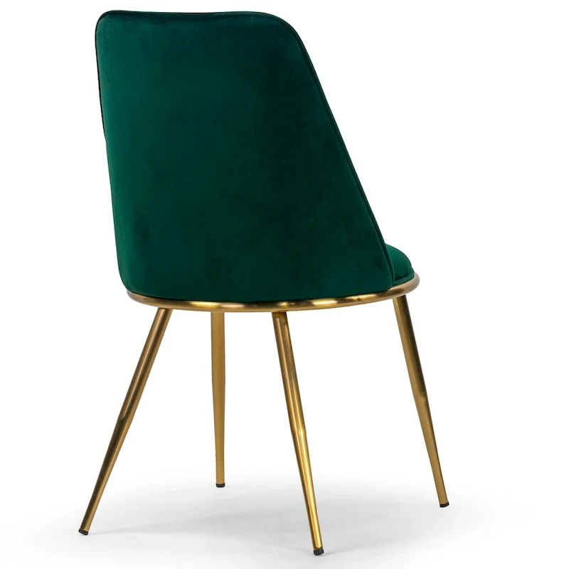 Anzu Glam Green Velvet Dining Chairs with Goldtone Legs (Set of 2)