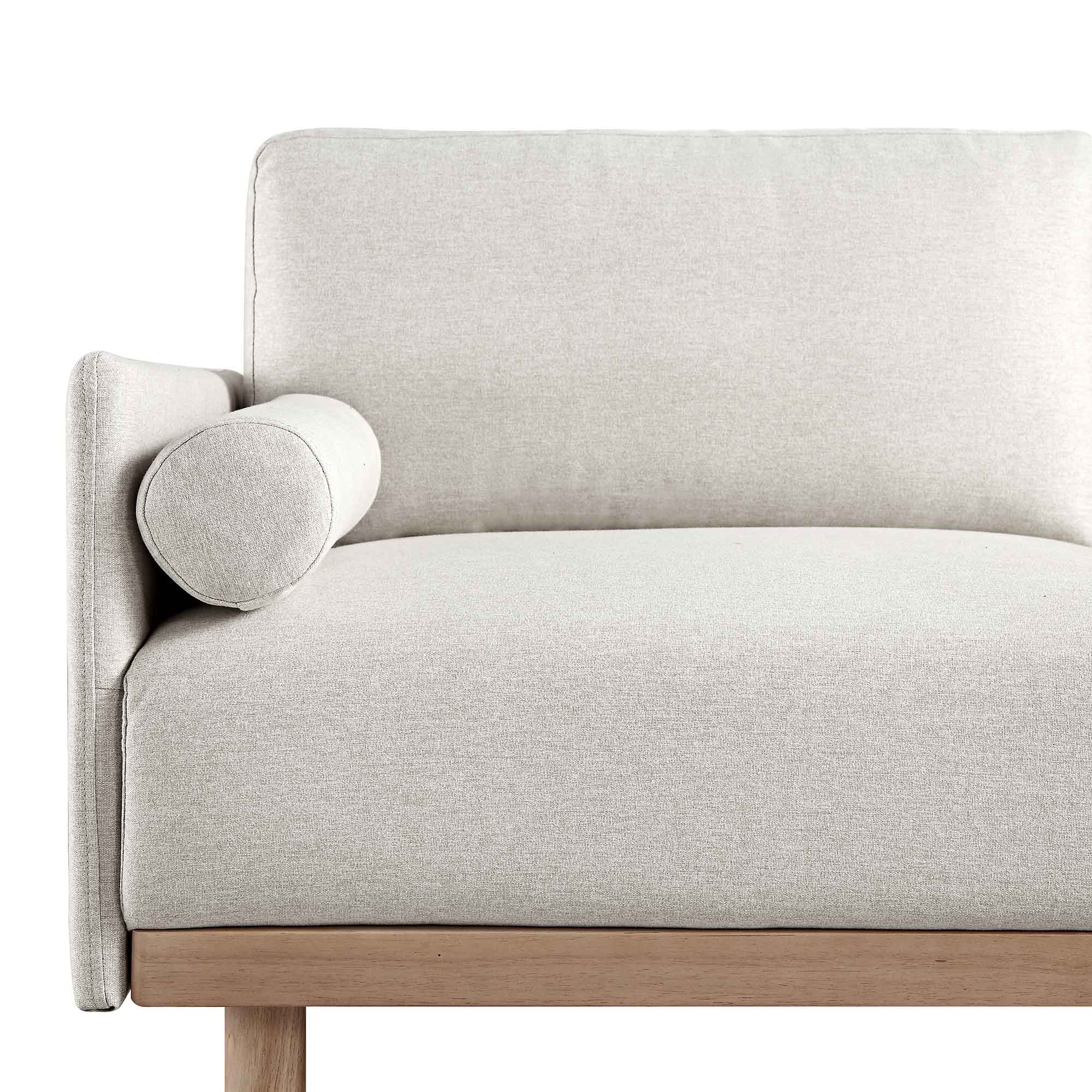 Oatmeal Fabric Sofa, Large 3-Seater Chaise Sofa Right Hand Facing