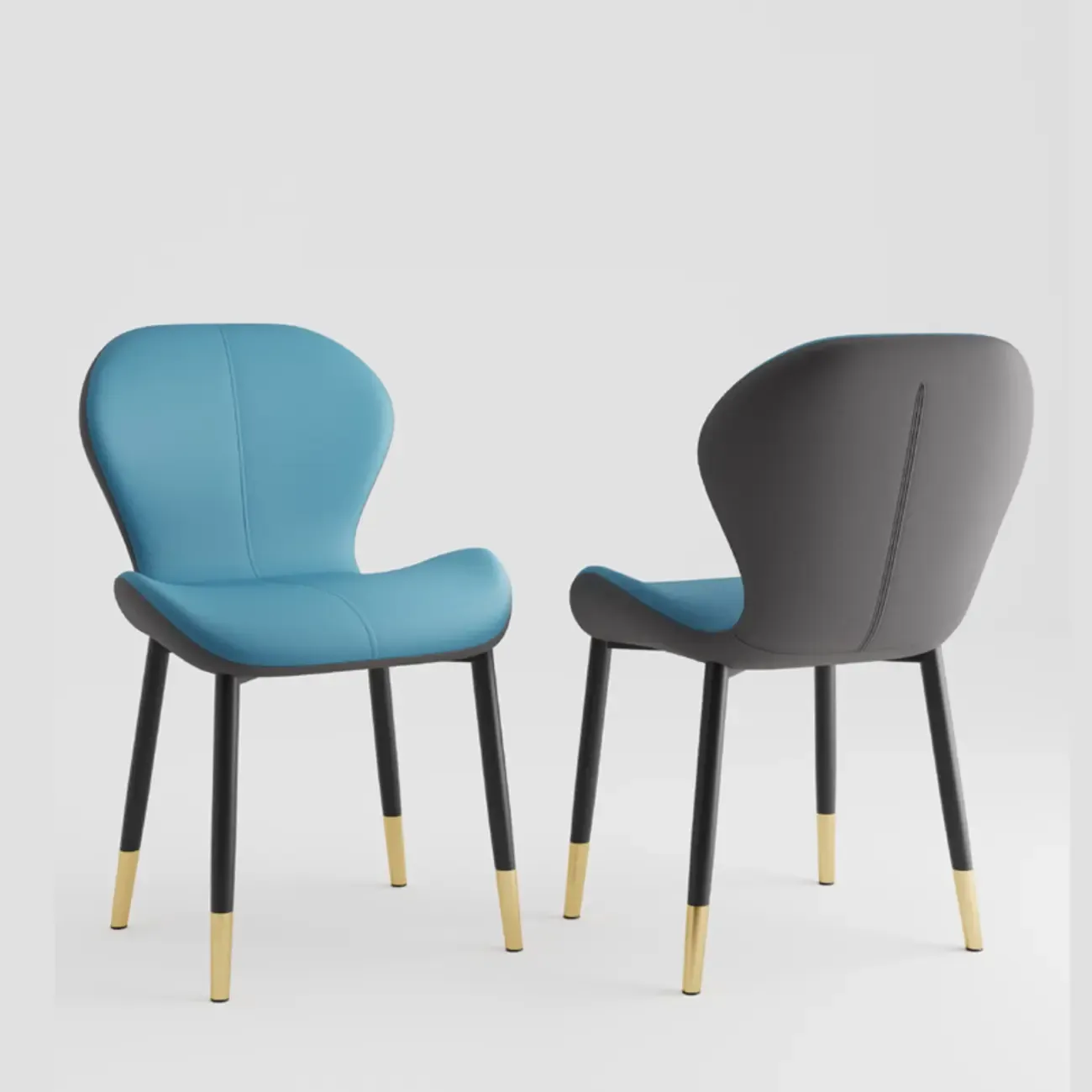 Modern Wingback Faux Leather Upholstered Dining Chair