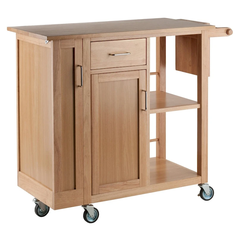 Douglas Utility Kitchen Cart, Natural - 42.52 x 18.98 x 35.63 inches