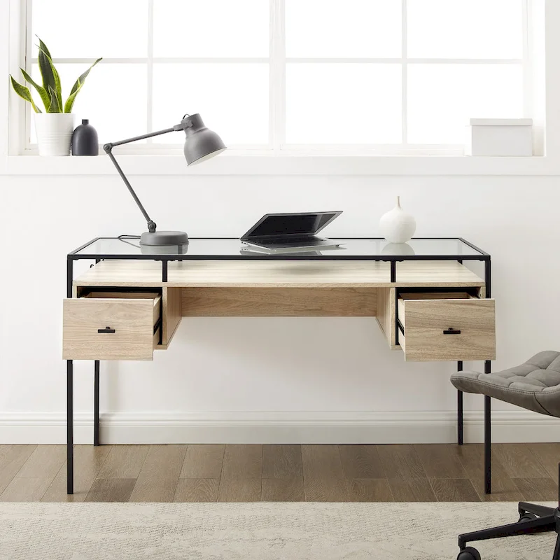 Middlebrook 56-inch Glass Top Writing Desk