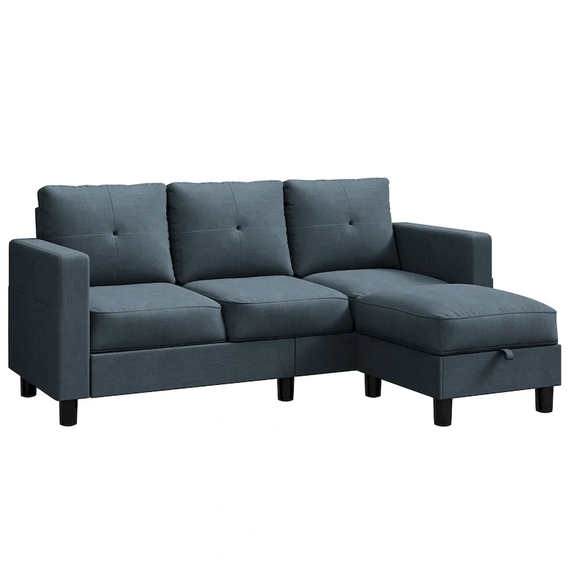 Futzca Modern L-shaped Convertible Sectional Sofa w/ Reversible Chaise