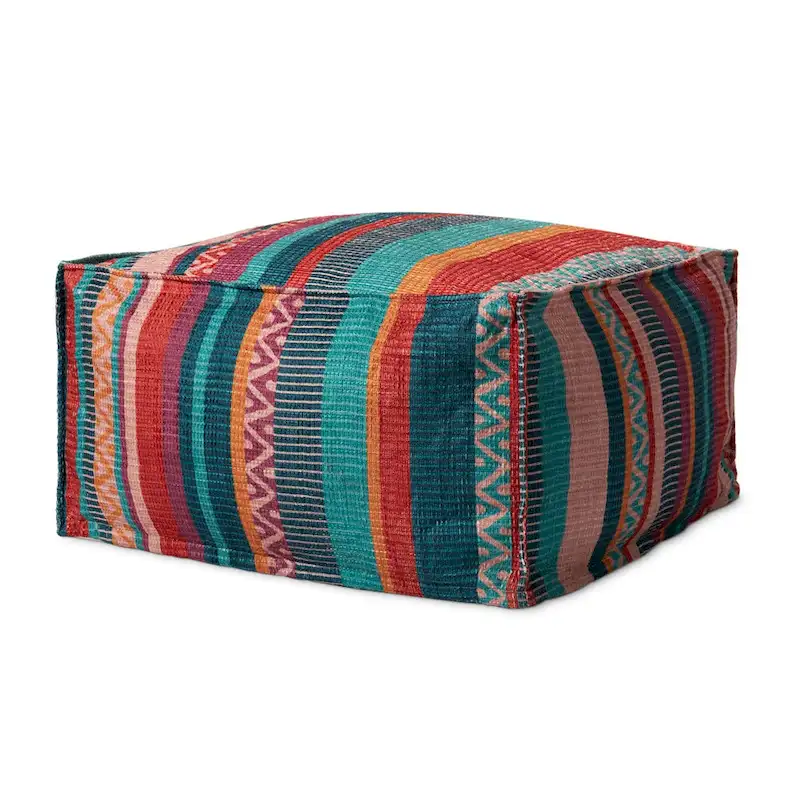 Striped Boho Southwestern Pouf