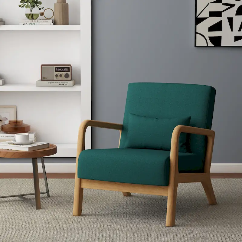 Upholstered Arm Chair with Cution Modern Side Accent Chairs - 25.8W x 28.7H x 32.3D