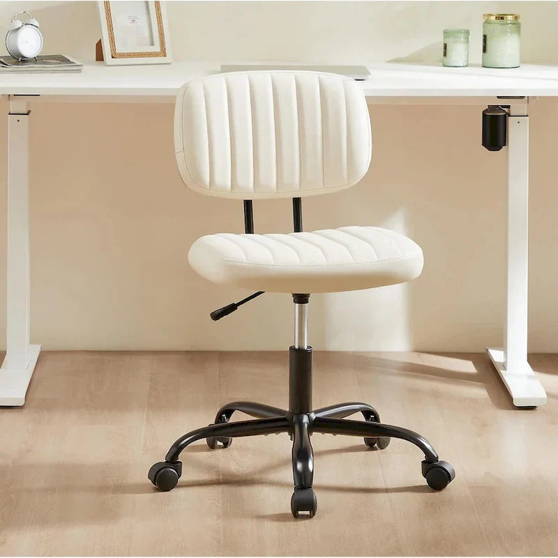Armless Office Chair - PU Leather - Single Seater