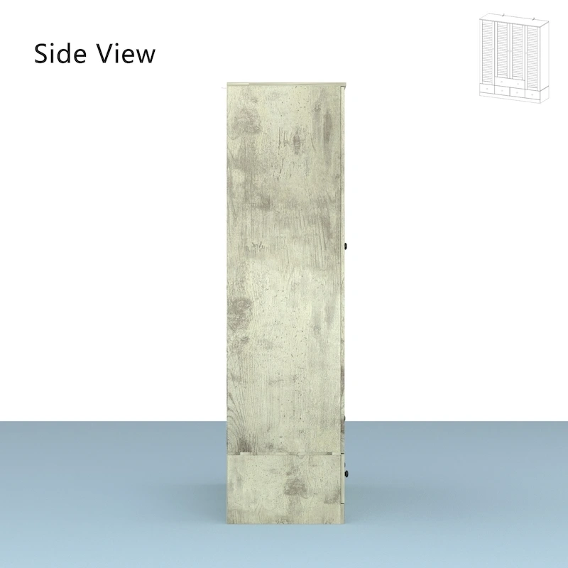 Wardrobe Armoire Closet 59W Large Freestanding Wardrobe Cabinet White