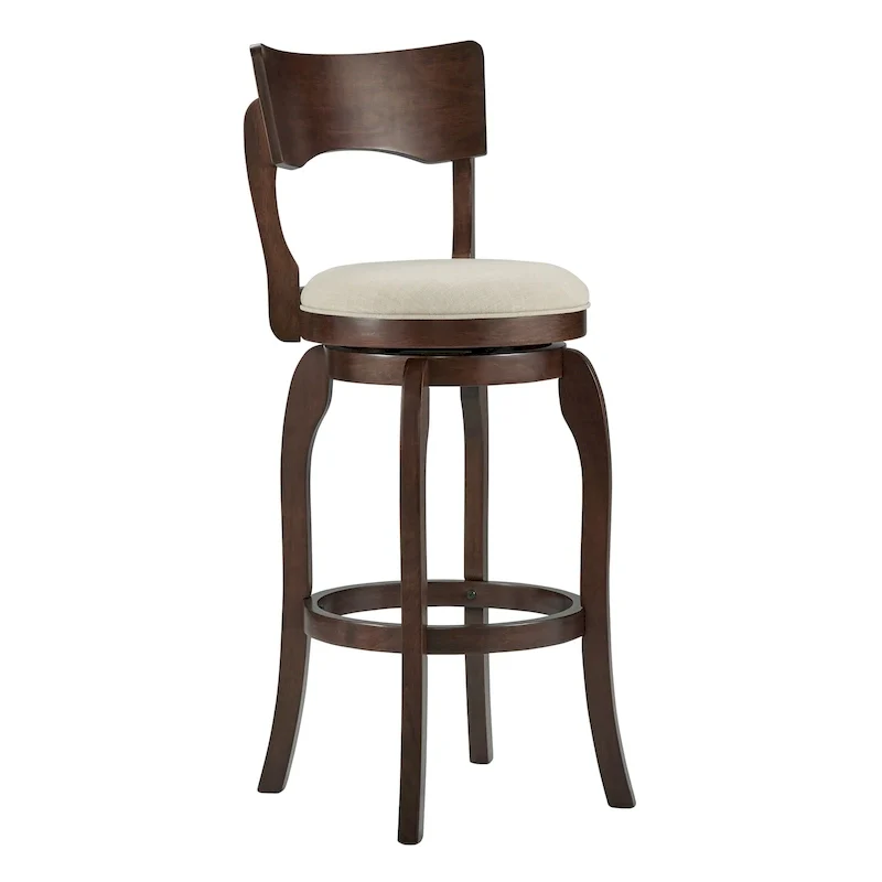 Lyla Swivel 29-inch Brown High Back Bar Height Barstool by iNSPIRE Q Classic