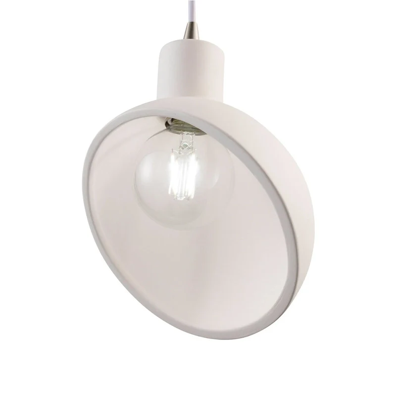 Justice Design Group Radiance Brushed Nickel Sphangle Ceramic Pendant with White Cord