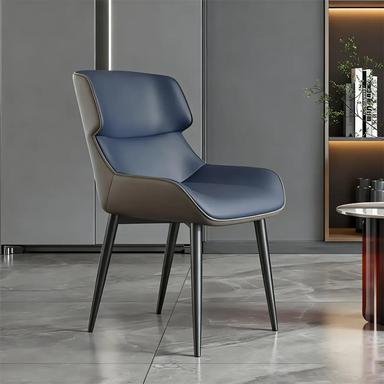 Modern Faux Leather Wingback Dining Chair Set of 2
