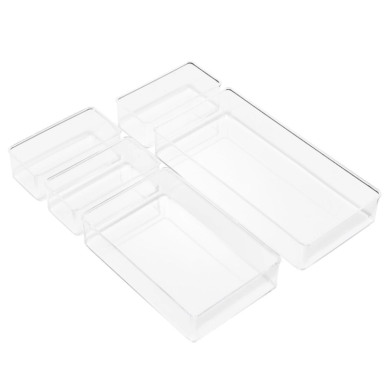 Clear Drawer Organizer Set for Office Storage