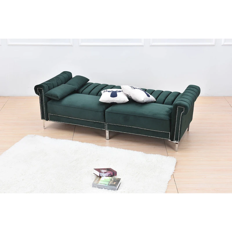 Legend Furniture Covertible Velvet Sofa Bed Sleeper
