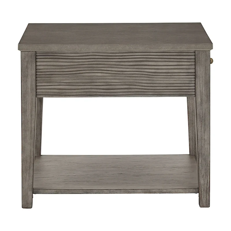 Coober Antique Grey Finish Grey Fiber Cement Table with Shelf by iNSPIRE Q Modern