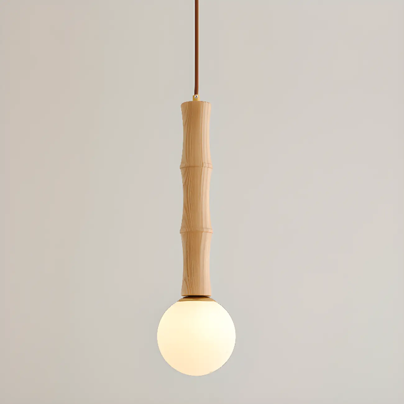 Modern Wood Pendant Light Globe Kitchen Island Fixture