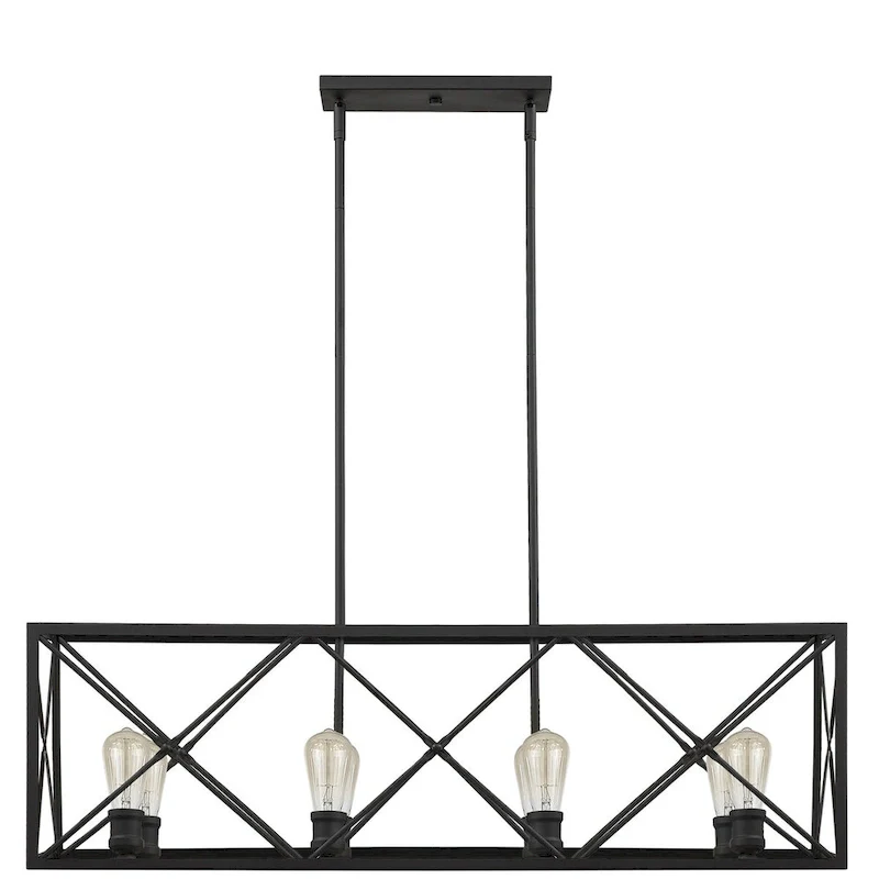 Brooklyn 8-light Matte Black Island Pendant