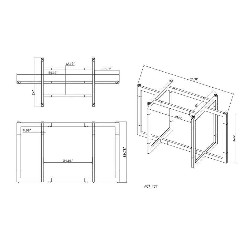 Amanda 72 Dining Table with Floating Acrylic Base - 42x 72