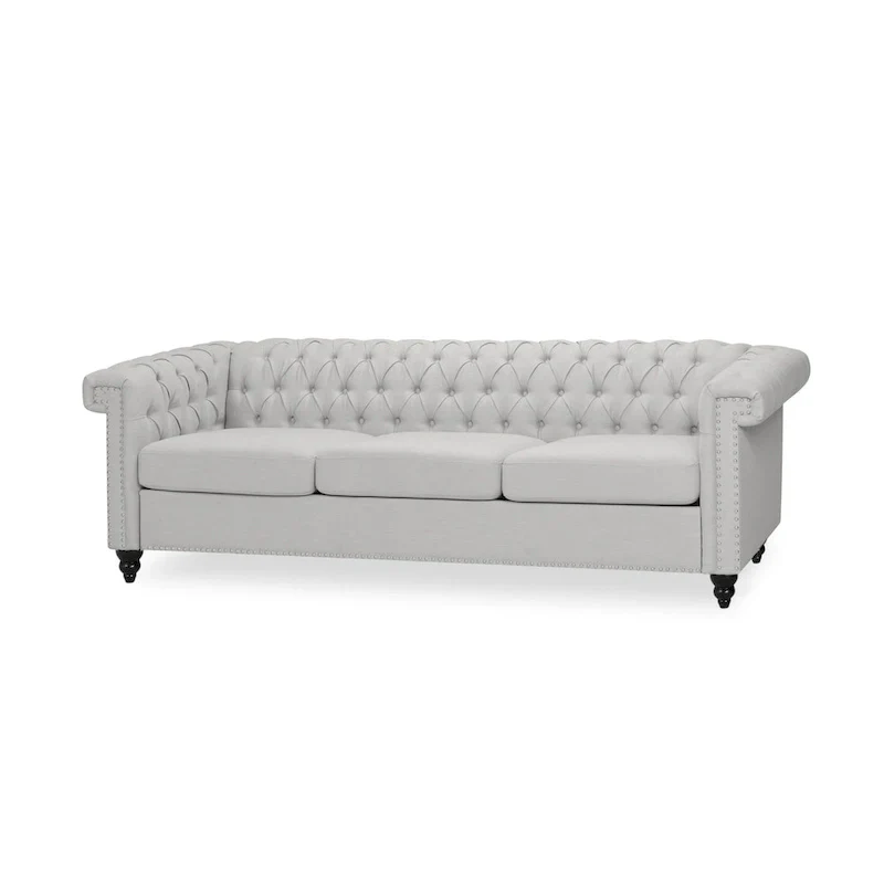 Parkhurst Tufted Grey Chesterfield Sofa by Christopher Knight Home
