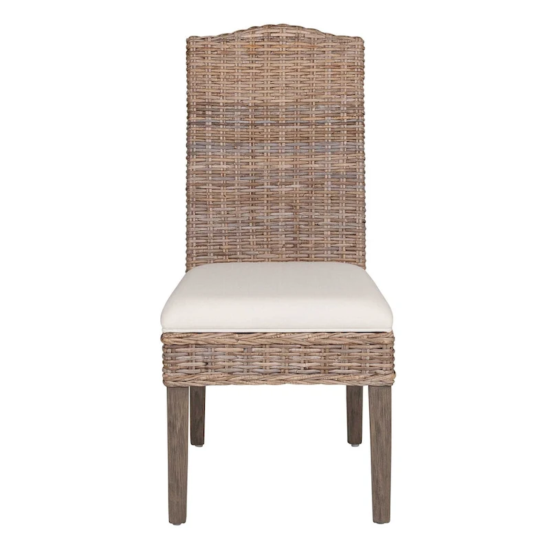 Natural Rattan Cushioned Dining Chairs By - Set Of 2 by East at Main