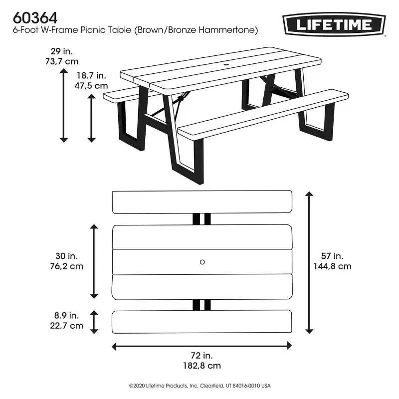 Lifetime 6-Foot Folding Picnic Table