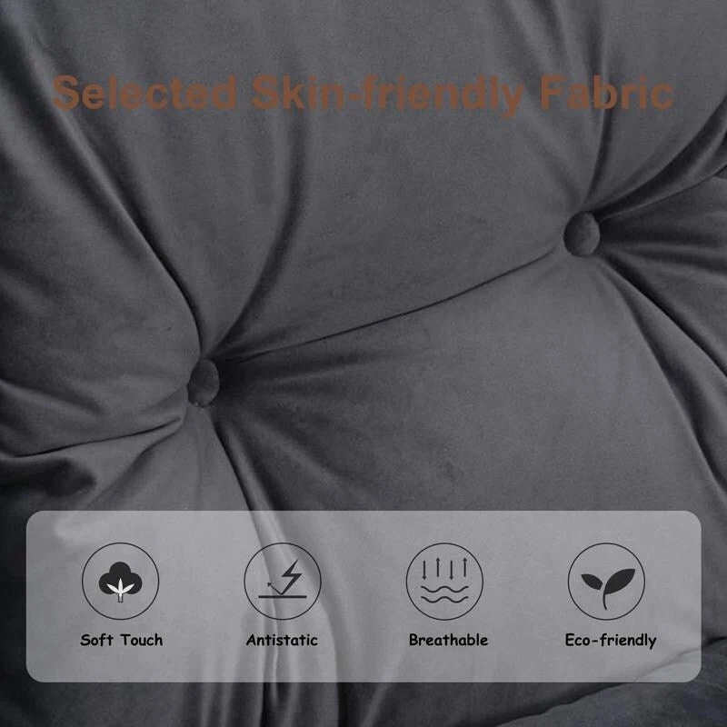 Modern Cotton Thick Padded Lazy Chair With Folding Ottoman