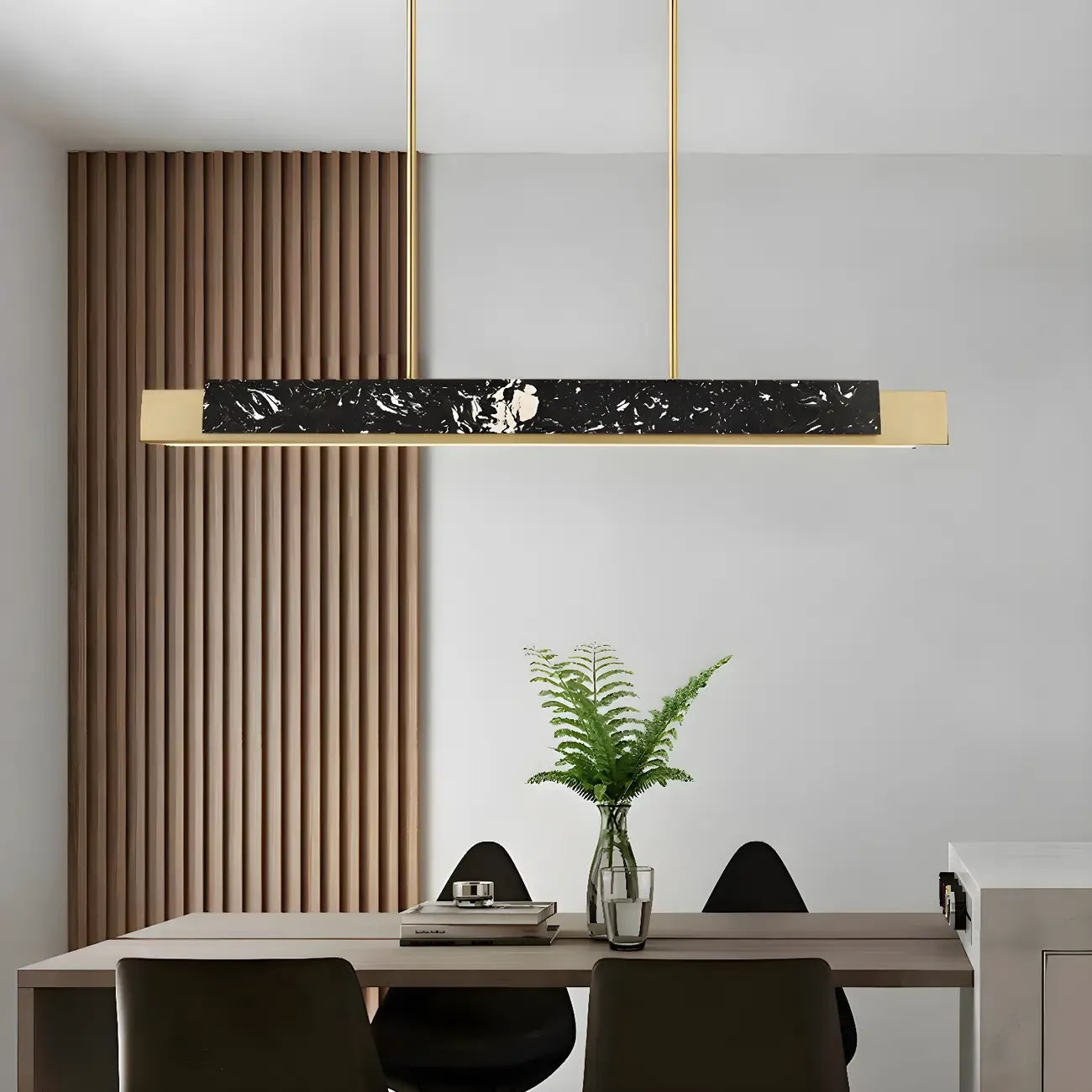 Modern Stone Linear LED Island Pendant Light for Kitchen