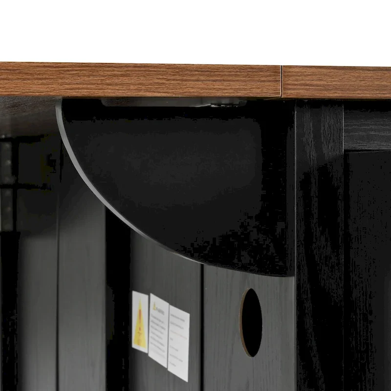 53.5 Farmhouse Kitchen Island Cart with Power Outlet, Drop Leaf, Spice Rack, and 2 Drawers, 5 Wheels