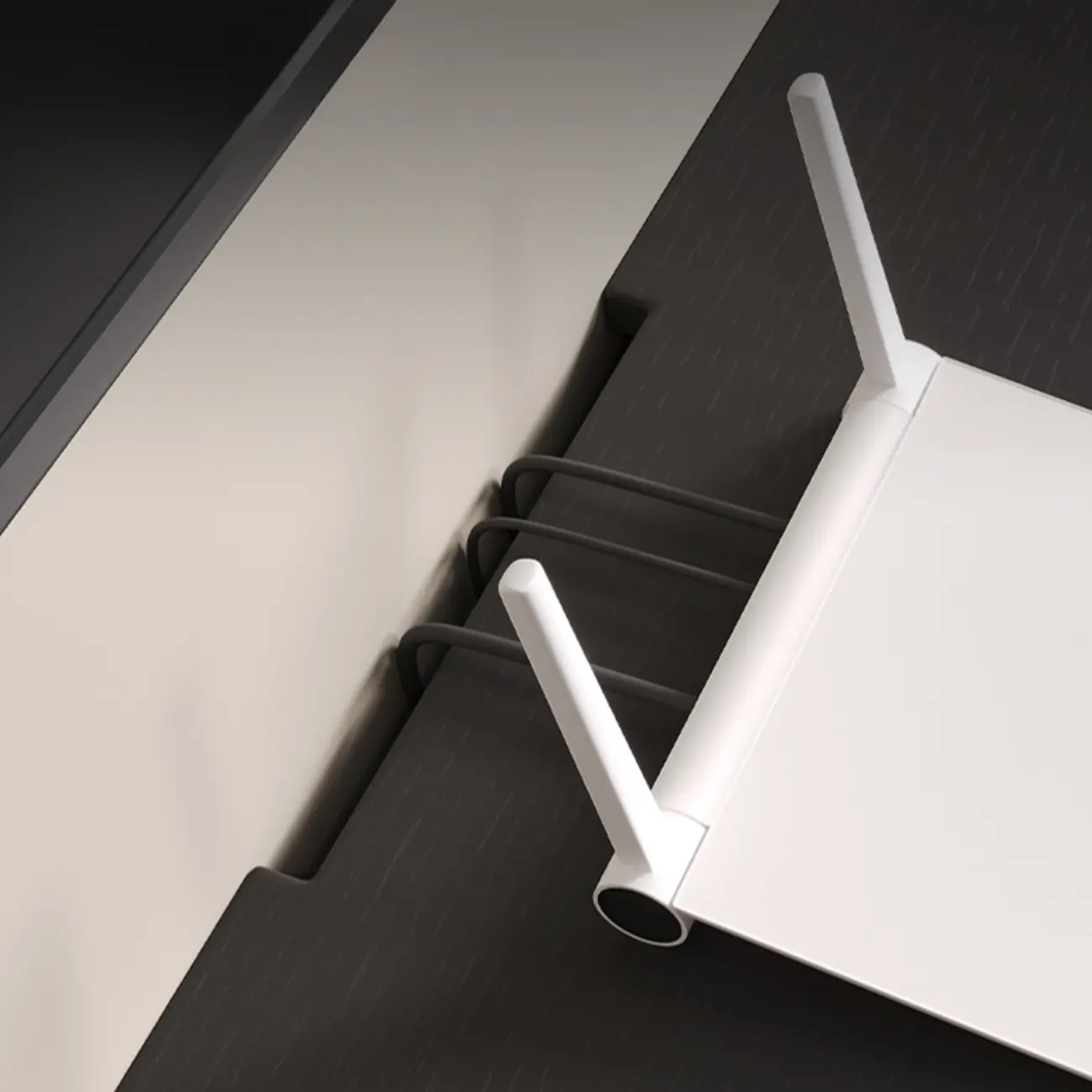 79 Black Wood Long Cable Management TV Stand with Drawer