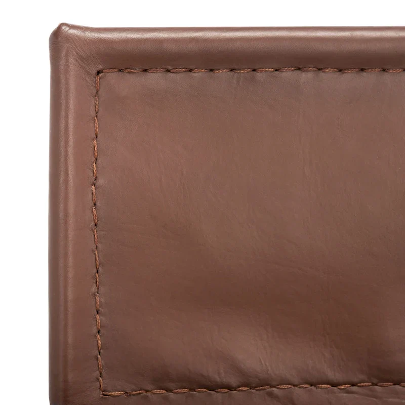 SAFAVIEH Bernardine Leather Dining Chair (Set of 2) - 21.7 W x 19.7 L x 31.9 H - 22Wx20Dx32H