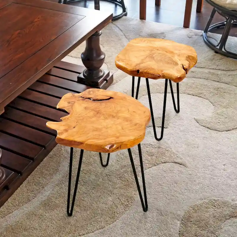 Naturally Shaped Small Stand with 3 Hairpin Legs - 13.5 x 12 x 19