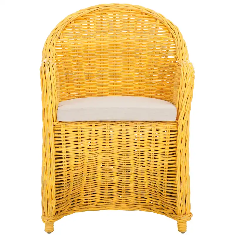 SAFAVIEH Sinja Yellow Rattan Club Chair - 24 x 26 x 35 - 24Wx26Dx35H