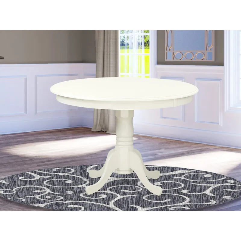 East West Furniture Hartland Kitchen Table - a Round Dining Table Top with Pedestal Base(Finish Options)