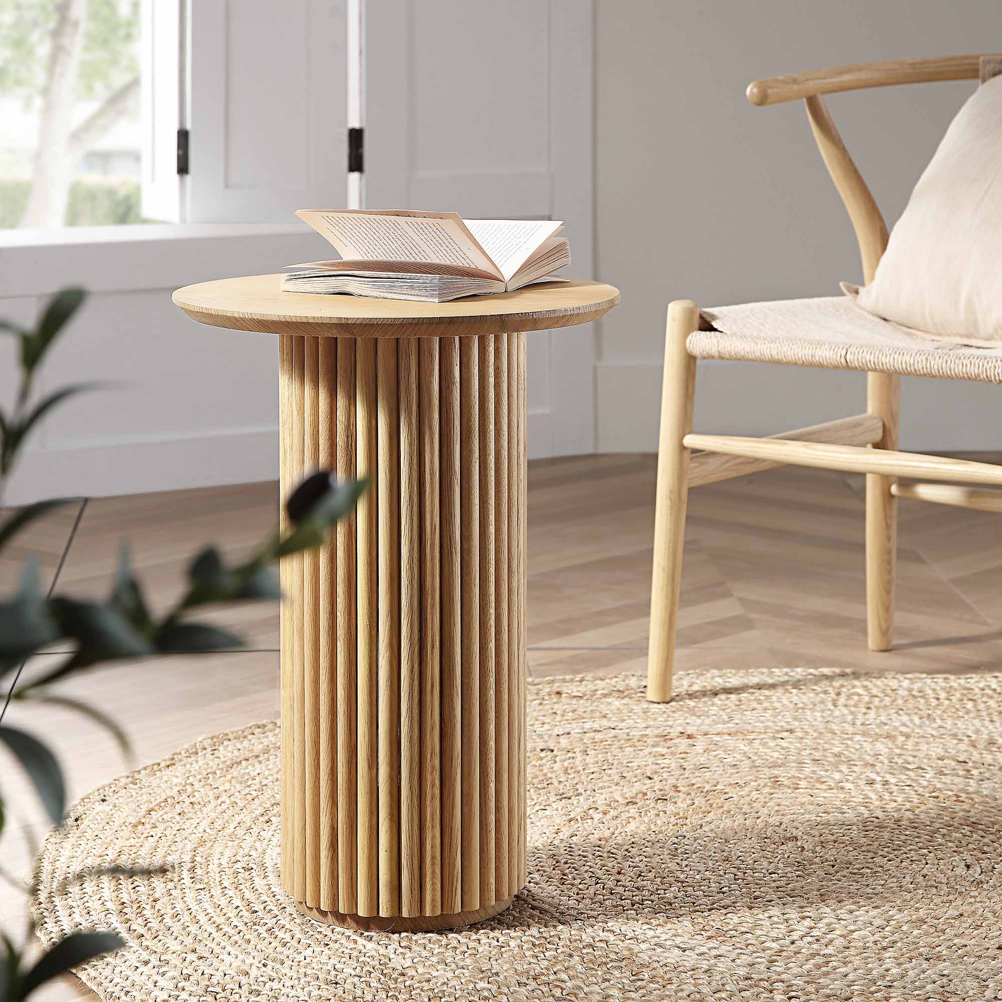 Oak Round Side Table, Oak