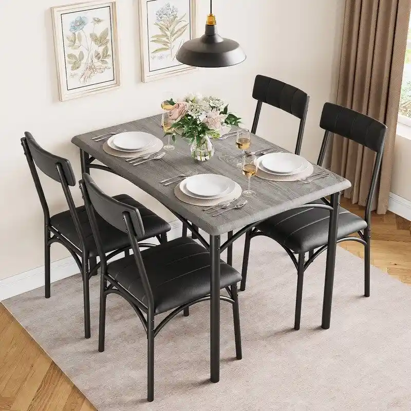 Upholstered dining table and chairs