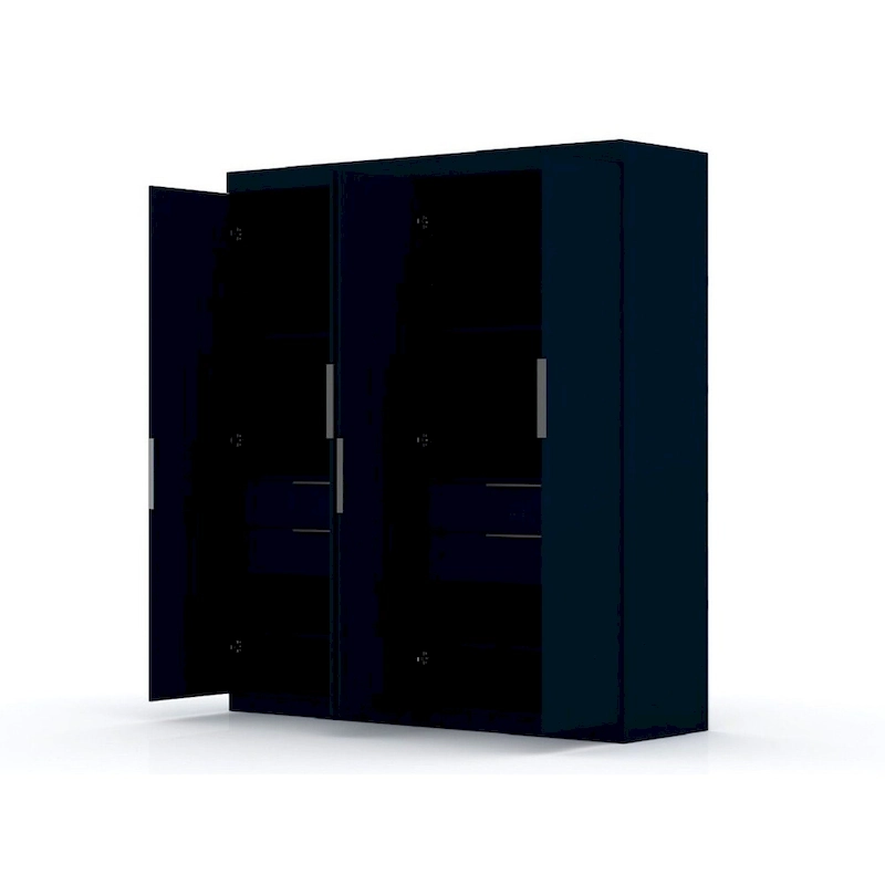 Mulberry 2 Sectional Modern Wardrobe Closet with 4 Drawers