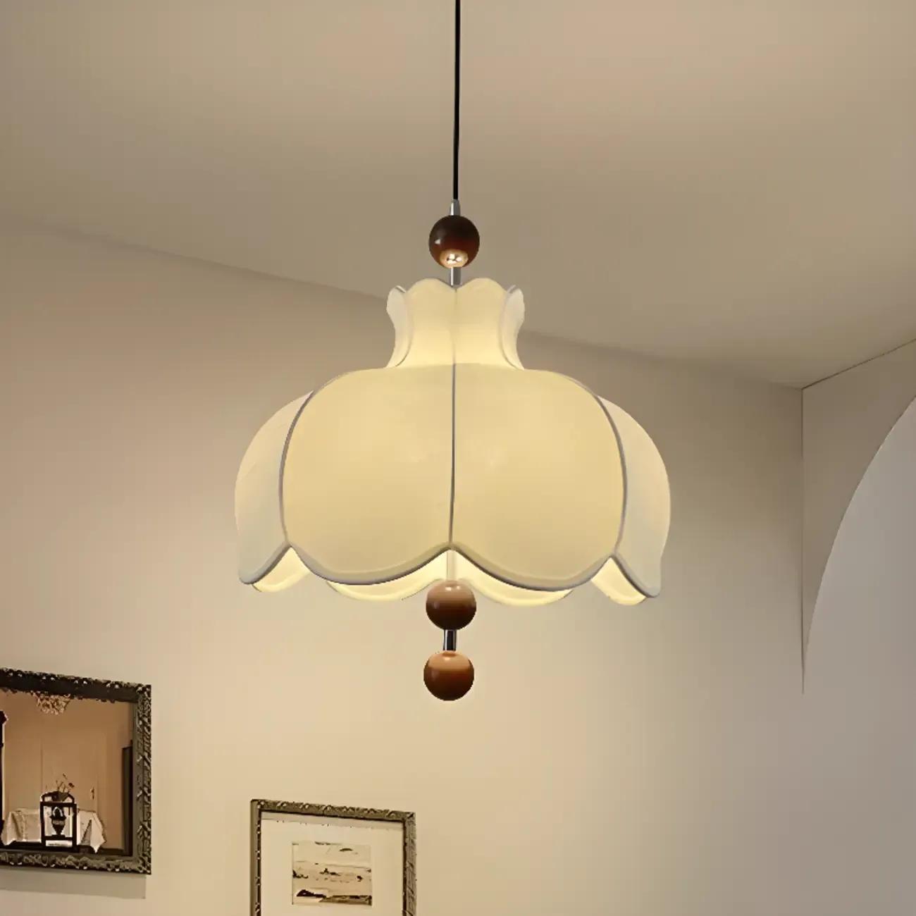 Contemporary 3/5 Lights White Fabric Indoor Pendant Light