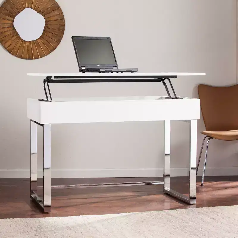 Inman Adjustable Height Sit-Stand Desk - White - SEI