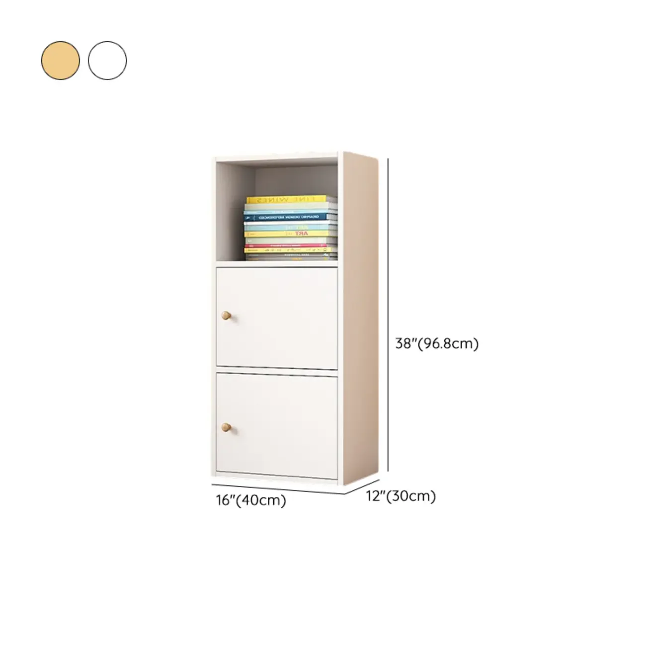 Simple Rectangular White Modular Wooden Bookcase