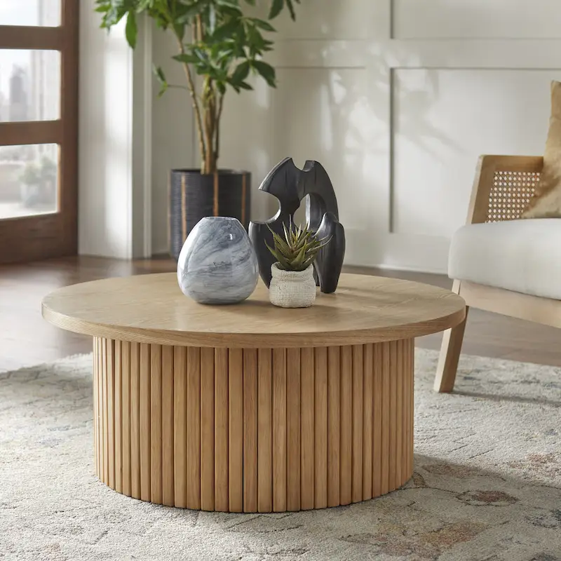Fluted Low Profile Coffee Table